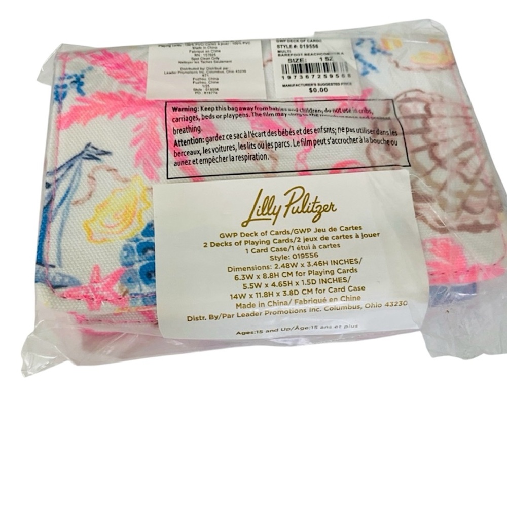 NWT Lilly Pulitzer card case with 2 sets playing cards unopened - Picture 4 of 4